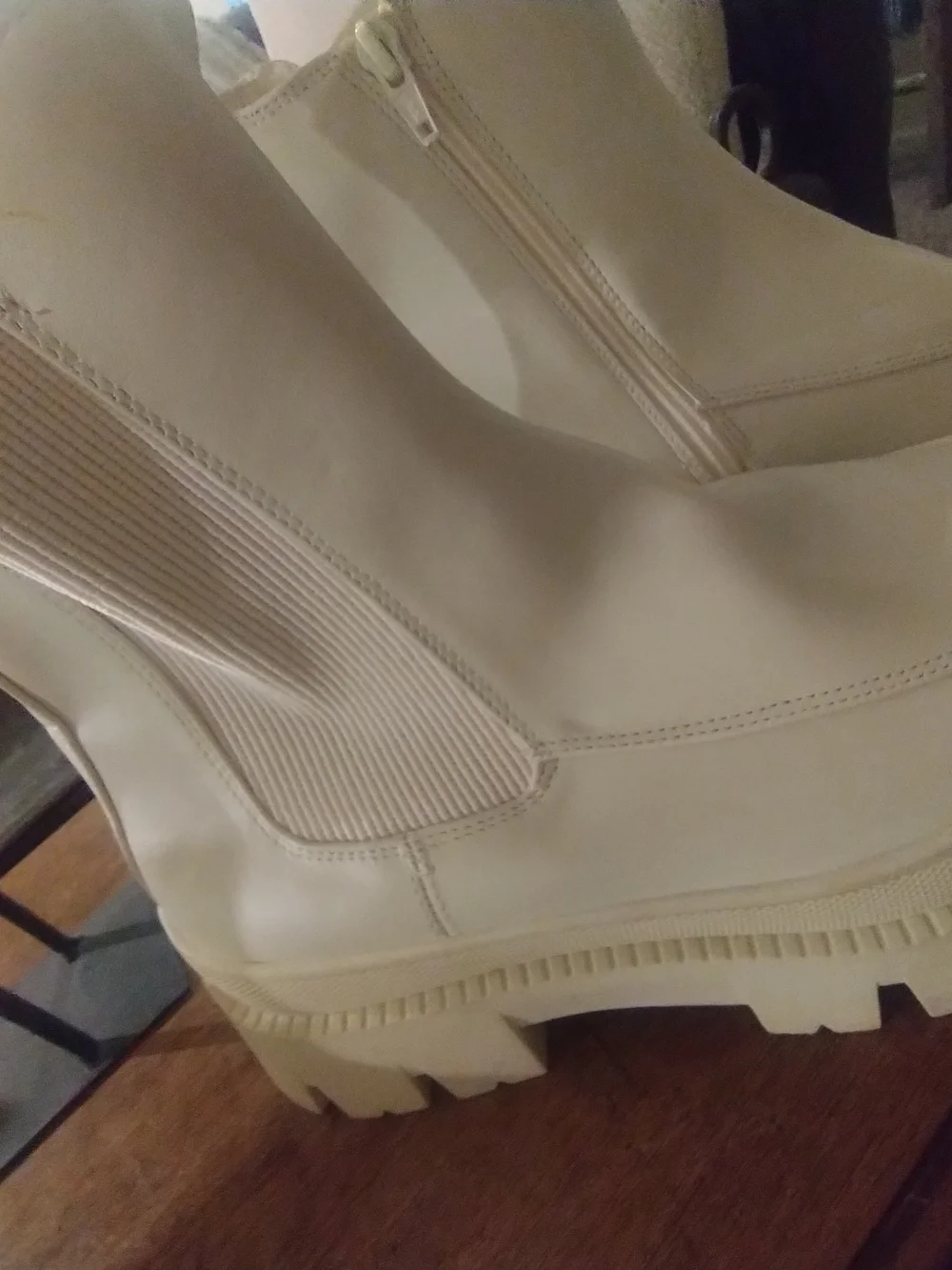 Lane Bryant Cream Platform Ankle Boots